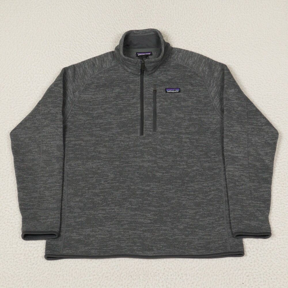 Patagonia Better Sweater 1/4 Zip Fleece Mens Large Gray Pullover STY 25522
